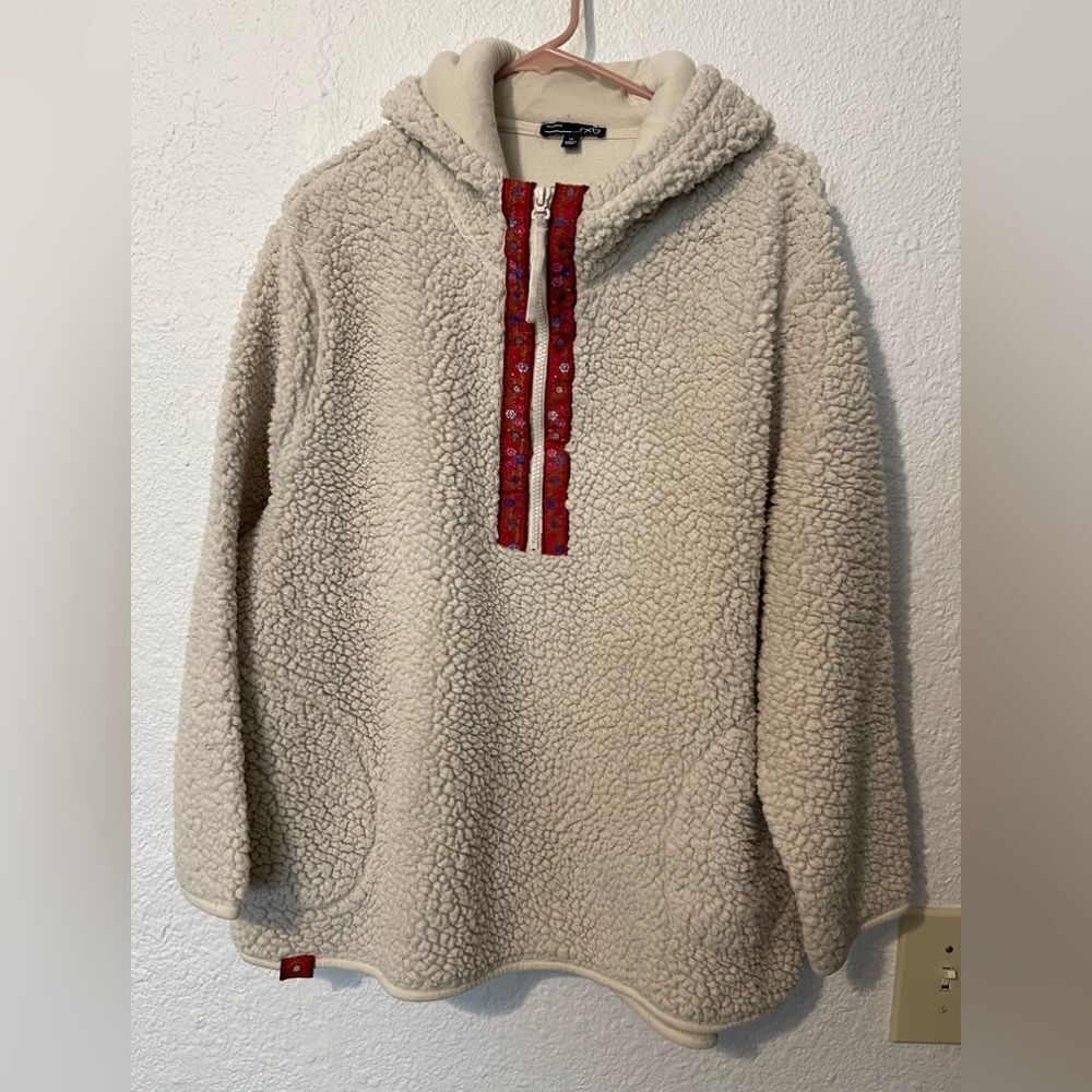 Rxb teddy bear fleece half zip pullover hoodie sz